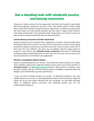 Get a dazzling look with wholesale jewelry and beauty accessories