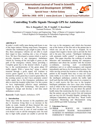 Controlling Traffic Signals Through GPS for Ambulance