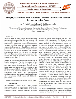 Integrity Assurance with Minimum Location Disclosure on Mobile Devices by Using Pmac