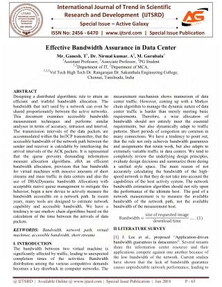 Effective Bandwidth Assurance in Data Center