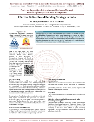 Effective Online Brand Building Strategy in India