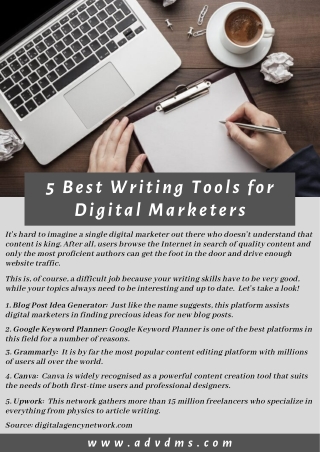 5 Best Writing Tools for Digital Marketers