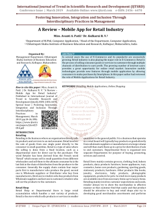 A Review - Mobile App for Retail Industry