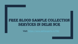 Free blood sample collection services in Delhi NCR