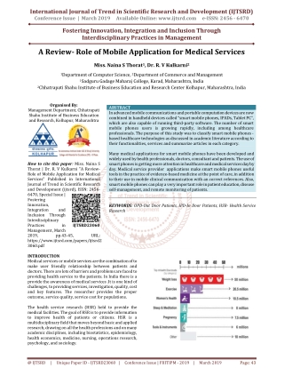 A Review Role of Mobile Application for Medical Services