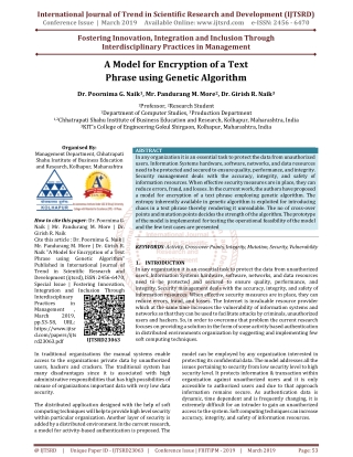 A Model for Encryption of a Text Phrase using Genetic Algorithm