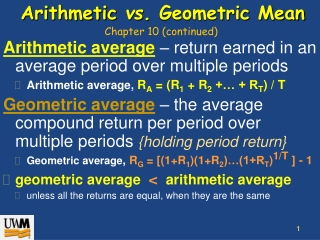 Arithmetic vs. Geometric Mean