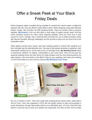 Offer a Sneak Peek at Your Black Friday Deals