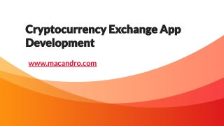 Cryptocurrency Exchange App Development | MacAndro