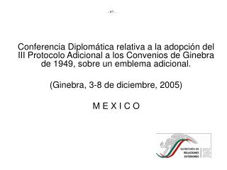 Conferencia Diplomática relativa a la adopción del III Protocolo Adicional a los Convenios de Ginebra de 1949, sobre un