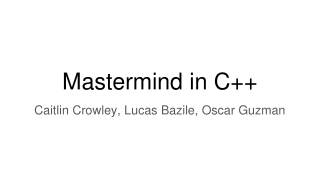 Mastermind in C++