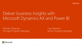 Deliver business insights with Microsoft Dynamics AX and Power BI