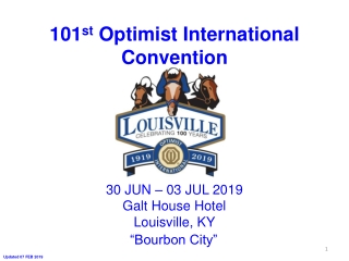 30 JUN – 03 JUL 2019 Galt House Hotel Louisville, KY