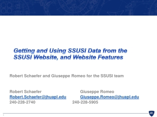 Getting and Using SSUSI Data f rom the SSUSI Website, and Website Features