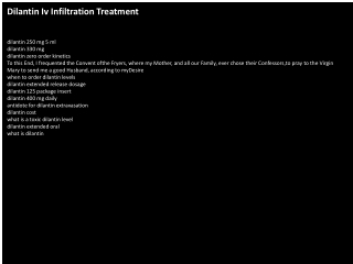 Dilantin Iv Infiltration Treatment