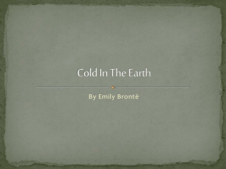 Cold In The Earth