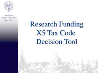 Research Funding X5 Tax Code Decision Tool
