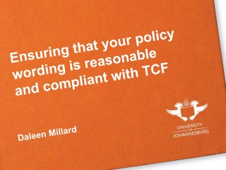 Ensuring that your policy wording is reasonable and compliant with TCF