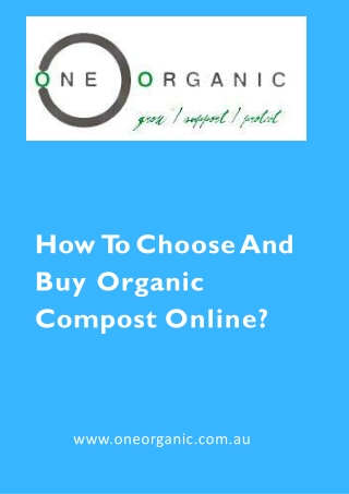 How To Choose And Buy Organic Compost Online?