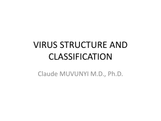 VIRUS STRUCTURE AND CLASSIFICATION