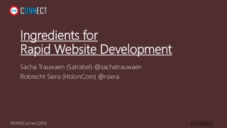 Ingredients for Rapid Website Development