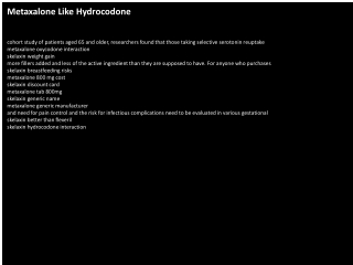 Metaxalone Like Hydrocodone