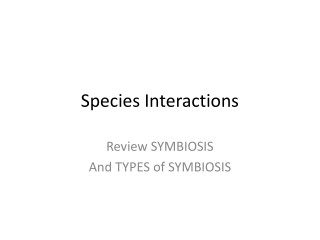 Species Interactions