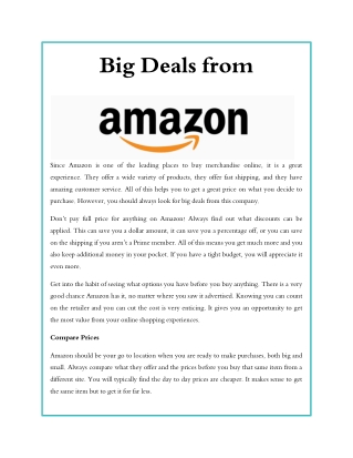 Big Deals from Amazon