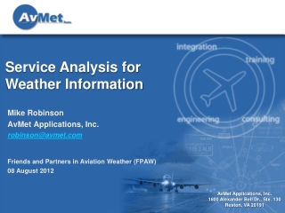 Service Analysis for Weather Information