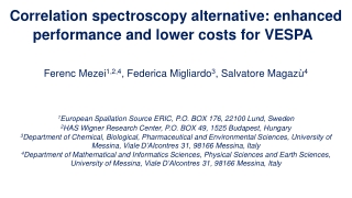Correlation spectroscopy alternative: enhanced performance and lower costs for VESPA