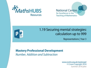 1.19 Securing mental strategies: calculation up to 999