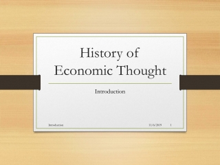 History of Economic Thought