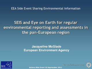 Jacqueline McGlade European Environment Agency