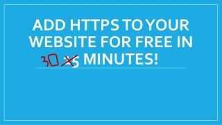 Add HTTPS to Your Website for Free in 15 Minutes!