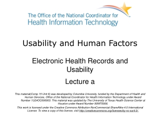 Usability and Human Factors