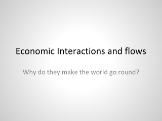 Economic Interactions and flows