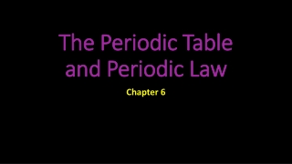 The Periodic Table and Periodic Law