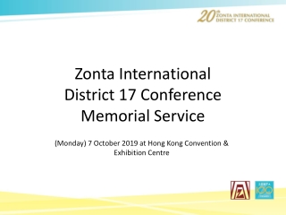 Zonta International District 17 Conference Memorial Service
