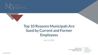 Top 10 Reasons Municipals Are Sued by Current and Former Employees