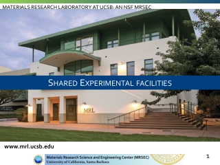 Shared Experimental facilities