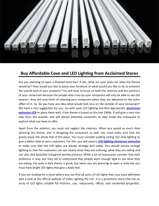 Buy Affordable Cove and LED Lighting from Acclaimed Stores