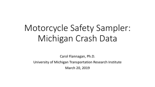 Motorcycle Safety Sampler: Michigan Crash Data
