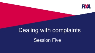 Dealing with complaints