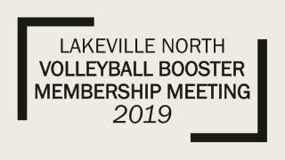 Lakeville north Volleyball Booster membership meeting