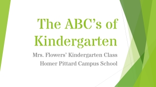 The ABC’s of Kindergarten