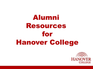 Alumni Resources for Hanover College