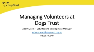 Managing Volunteers at Dogs Trust