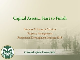 Capital Assets…Start to Finish