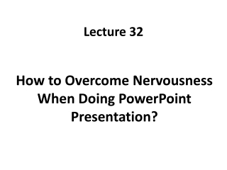 Lecture 32
