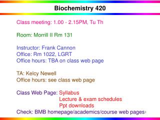 Biochemistry 420